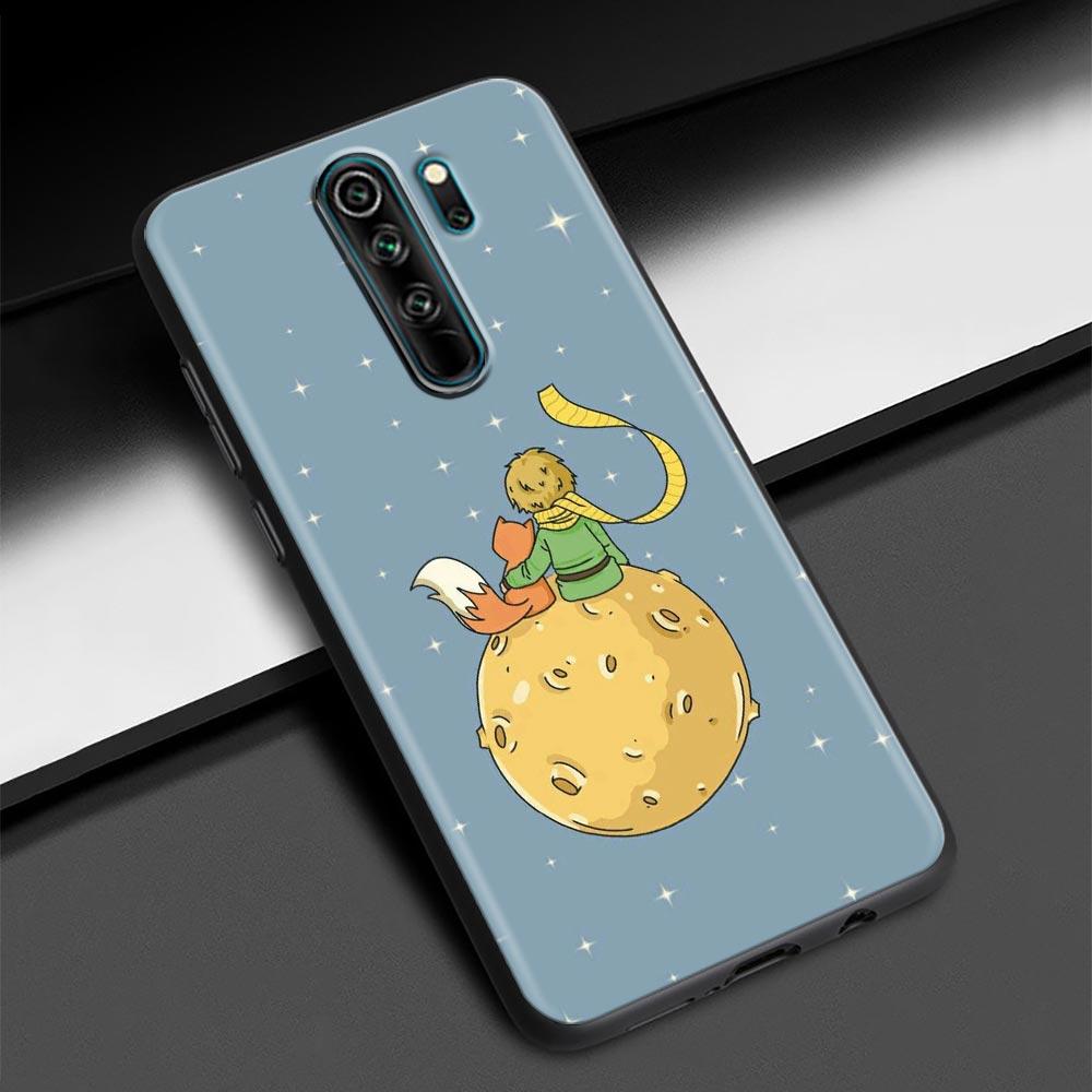 Mały Książę Gwiaździste Niebo Fox Obudowa Telefonu dla Redmi K40 K40S K50 6 6A 7 7A 8 8A 9 9A 9C 9T 10 10C Pro Plus Czarny Miękki Etui