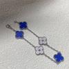 Fashion Four-leaf Clover Bracelet Five-flower Female Hot Stamping Blue Mother-of-pearl 18k Rose Gold High Version CNC Bracelet