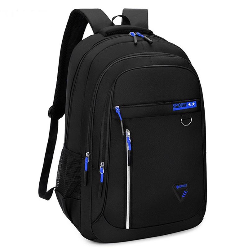 Trendy Sporty Black Backpack with Multi-Color Details for Daily Use Commute School Travel Practical Durable High-Capacity Bag