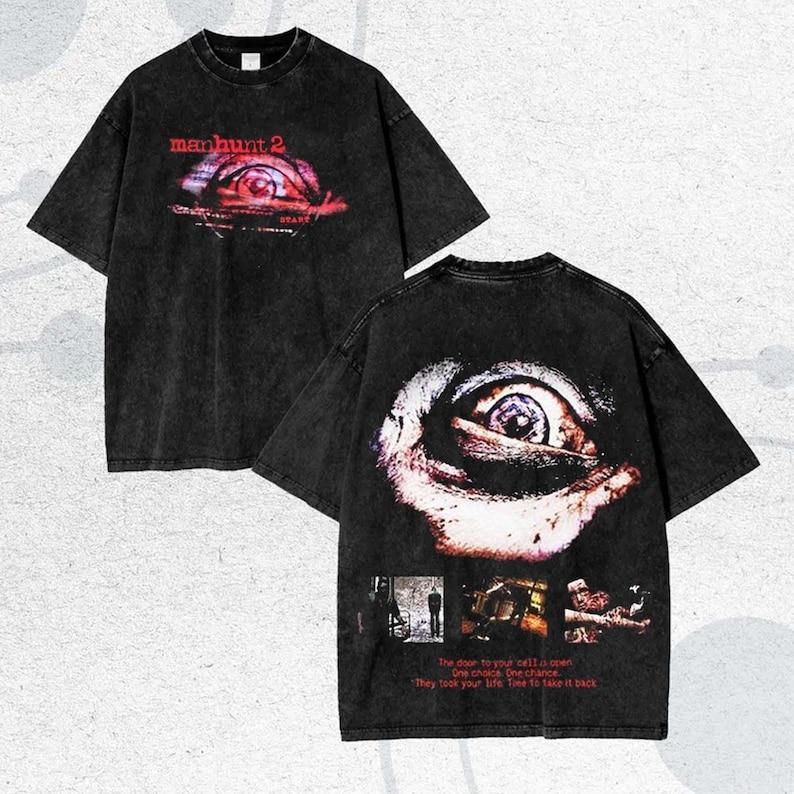 Manhunt Gewassen T-shirt 2026 Nieuw Model persoonlijkheid Kleding shirt Jaarrond kleding Retro Mode Vintage Los cadeau hoge kwaliteit