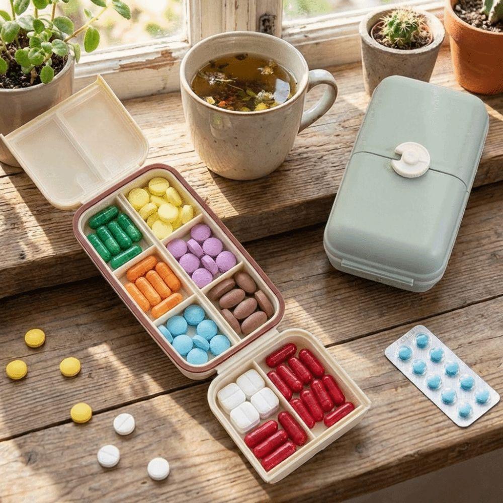 Versiegelte wöchentliche Pillendose Kunststoff-Pillenspender Schmuckaufbewahrungsbox Pillenaufbewahrungsbox Zuhause