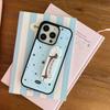 Korean Blue Star Cute Puppy Cartoon Band Aid Bracket Phone Case For iPhone 17 Air 16 15 14 13 12 11 Pro Max Plus Kawaii Cover