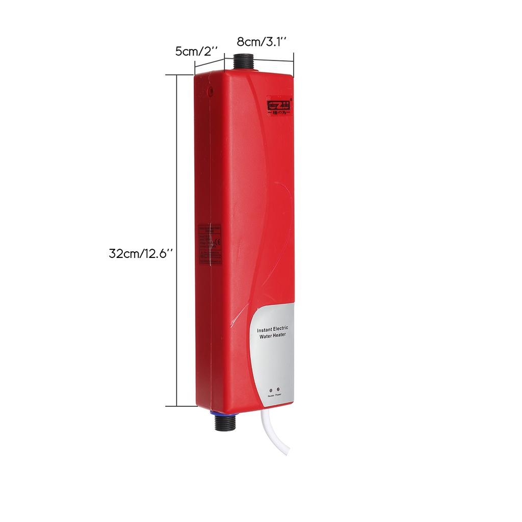 3000W Electric Water Heater Mini Tankless Instantaneous Water Heater Kitchen Bathroom Shower Hot Water Fast Heating