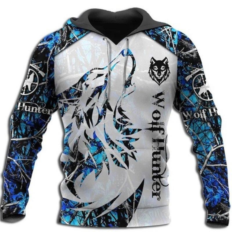 Spring and Autumn Fashion Hot Cross-border 3D Hoodie Men's Cool Animal Print Street Trend Classic Hoodie