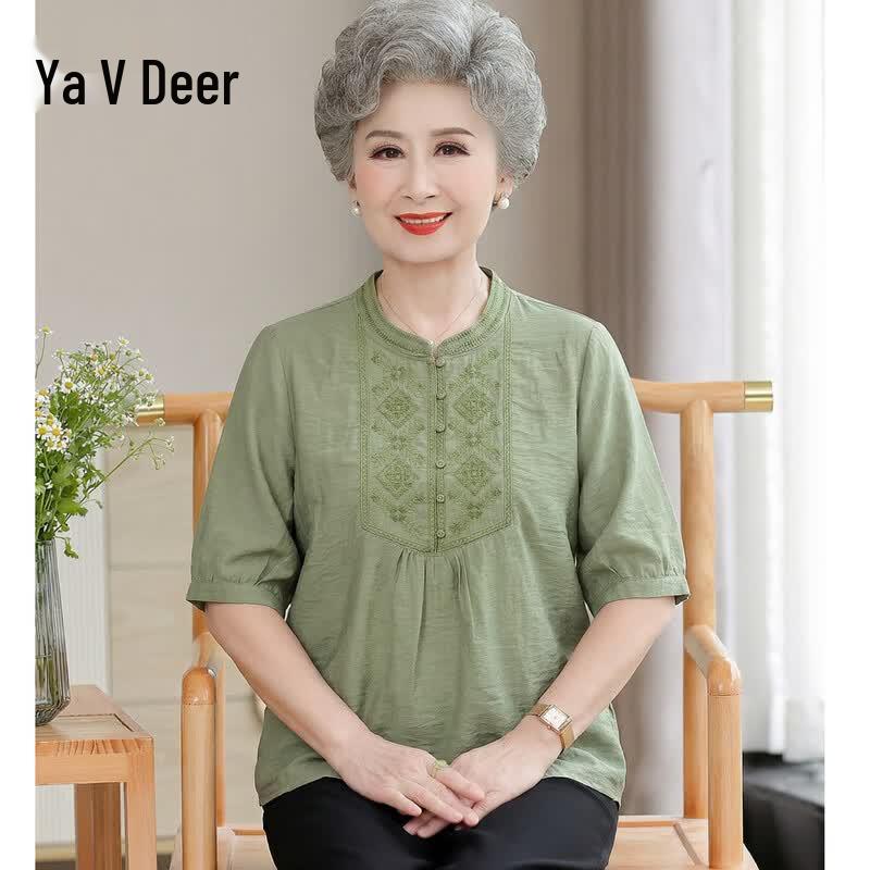 Yaloo Women s Summer Cotton Linen Short Sleeve Collection 3XL