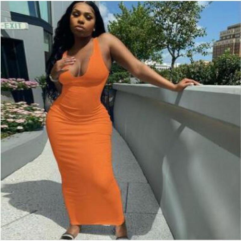 Sexy Maxi Tank Dress, Bodycon Nightclub Party Casual Dress For Summer & Spring, Women's Clothing