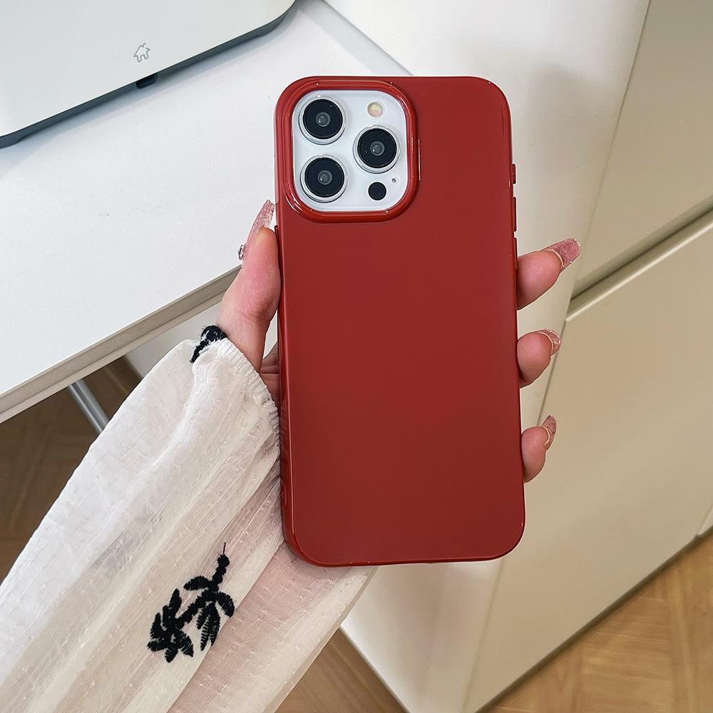 

Luxury Glossy Silicone Soft Case For iPhone 16 15 14 13 12 11 Pro Max Plus Candy Color Square Shockproof Cover Ultra-Thin Shell For iPhone 13