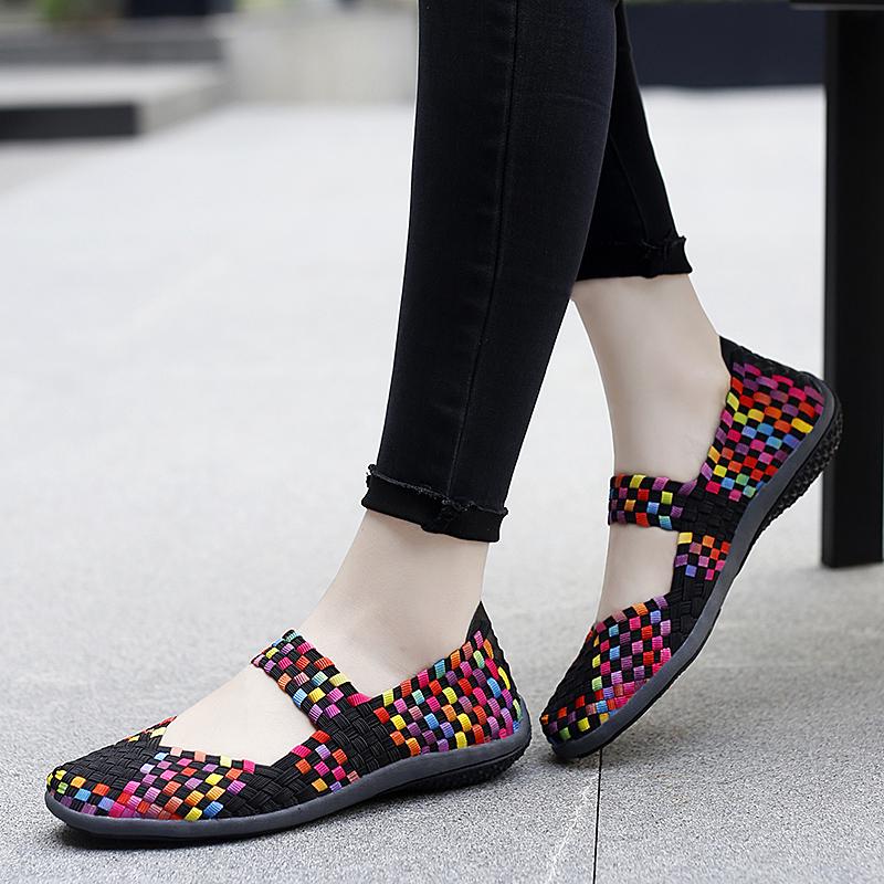 The New Large Size Ladies Woven Shoes Sports Casual Shoes 35-42