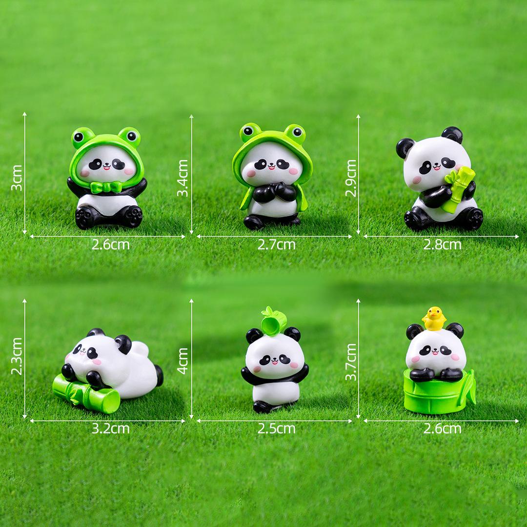 Creative Kawaii Mini Resin Panda Series Figurine Miniature Bonsai Doll House Decoration Accessories For Children Gift Toys