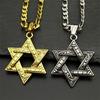Double Sided Hexagram Pendant Titanium Steel Necklace Couple Fashion Sweater Chain Student Accessory