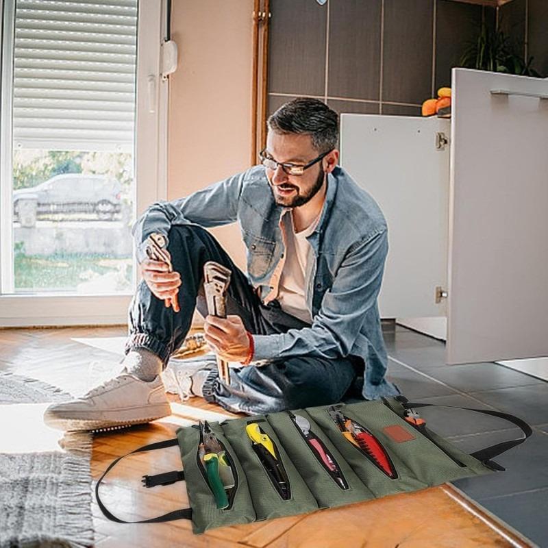 Strapazierfähige Aufrollbare Werkzeugtasche - Oxford-Gewebe Multi-Tool-Organizer Alles-in-Einem Garagenaufbewahrung für Mechaniker/Elektriker/Zimmerleute