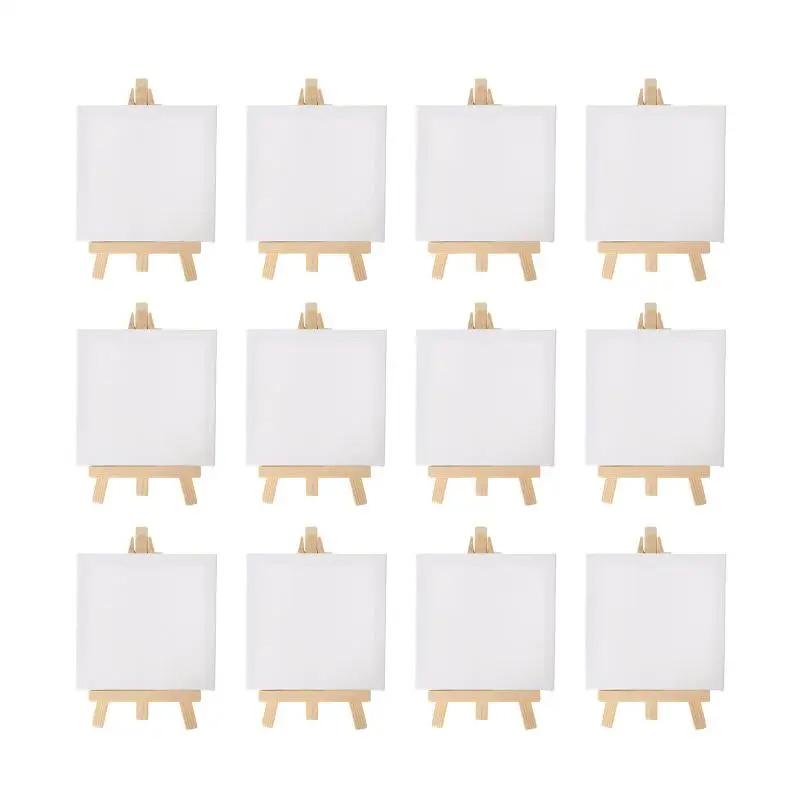 Mini stojánek 8*15cm sada s mini plátny - Umělecká a dětská sada pro řemesla a malování, Malé stolní stojánky pro školní DIY kreslení