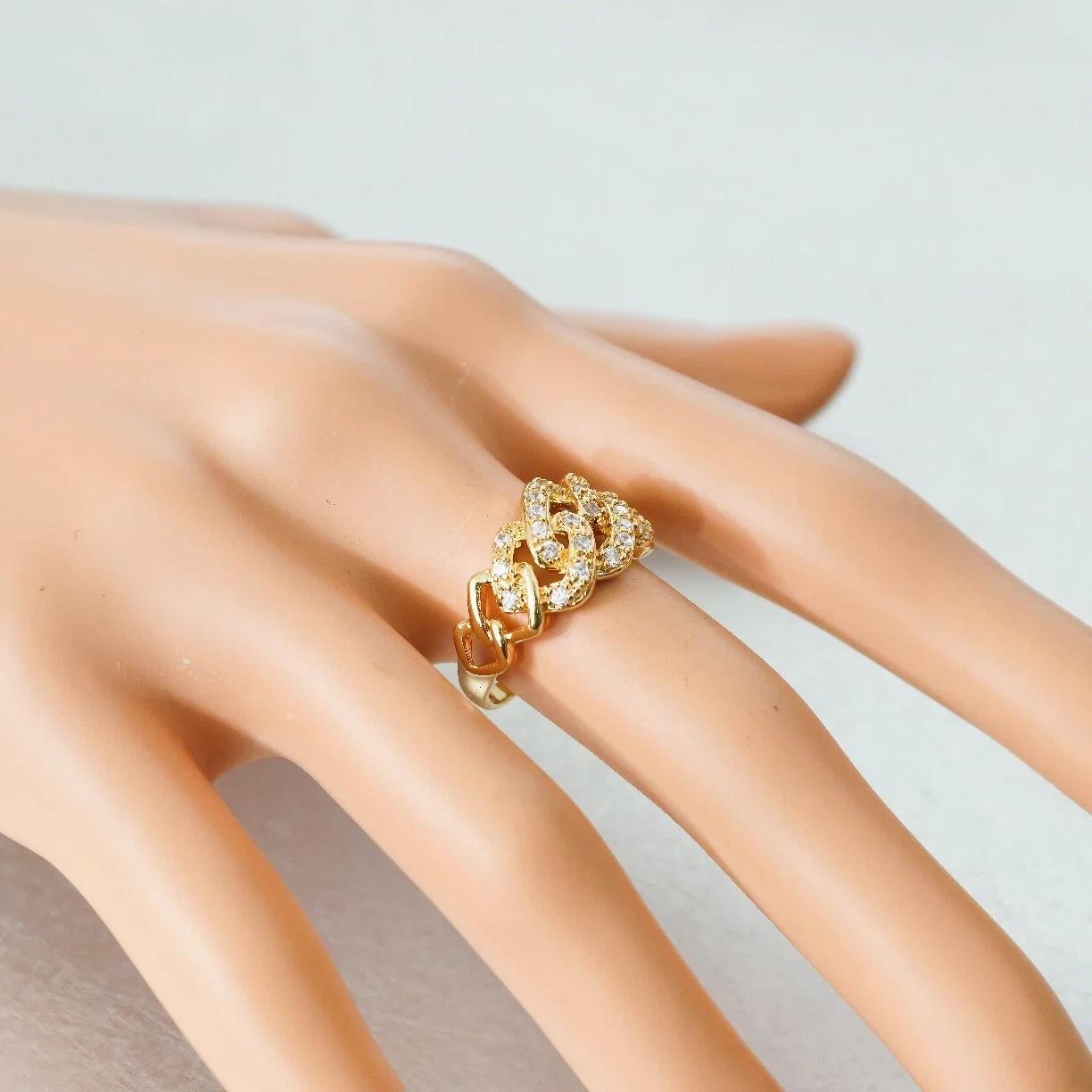 

Small Size 6 7 8 Luxury Large Oval Mesh Cubic Zirconia Stainless Steel Wedding Statement Ring Flower Gold Plated Fashion Jewelry 6