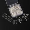 200pcs/Box Lobster Clasp Jump Rings Extension Chain Water Drop End Pendants Connector Chain Charm Kit for DIY Jewelry Making