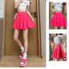 Summer Basic Skirts Women Shorts Mini Elastic Pleated Skirts High Waist Bubble Sun Skirts School Girl Uniform Lined Safety Pants