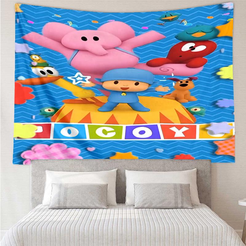 Pocoyo's Colorful Adventure Tapestry Room Decoration Wall Hanging for Living Room Bedroom, Dormitory, Birthday and Christmas Gifts
