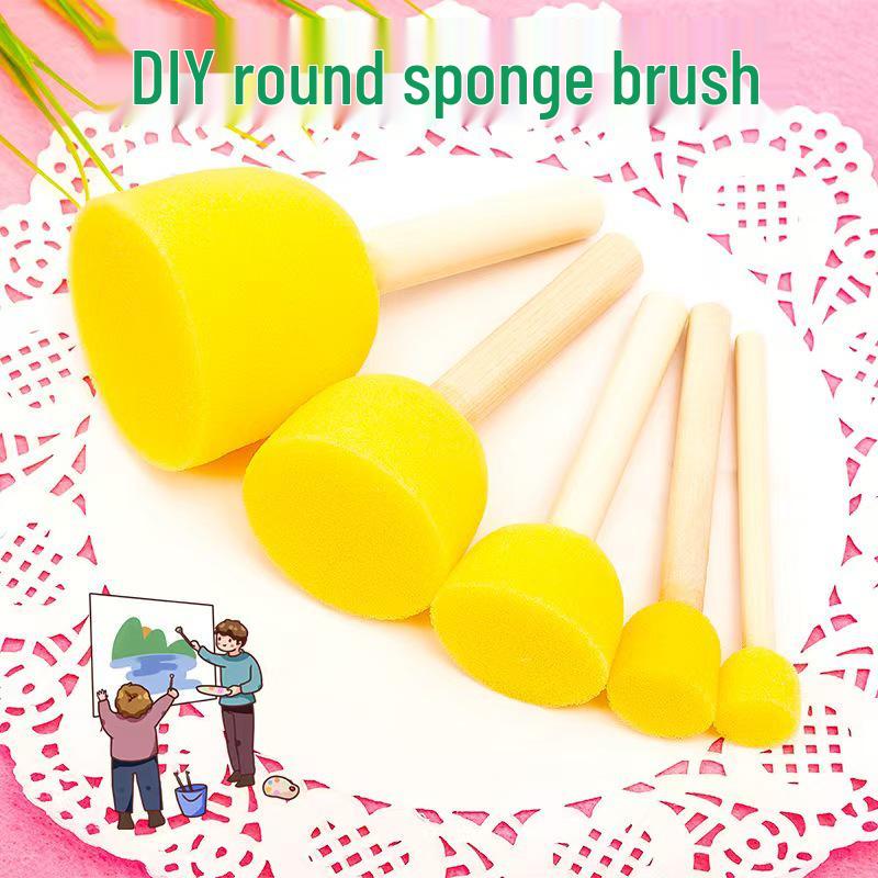 Colorful Flower-Shaped Art Painting Set for Kids – Mushroom Head Sponge Stamp