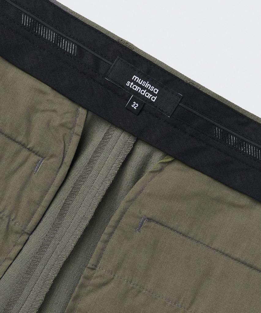 Musinsa Standard Cool Touch Semi-Wide Hidden Banding Slacks [Khaki Gray]
