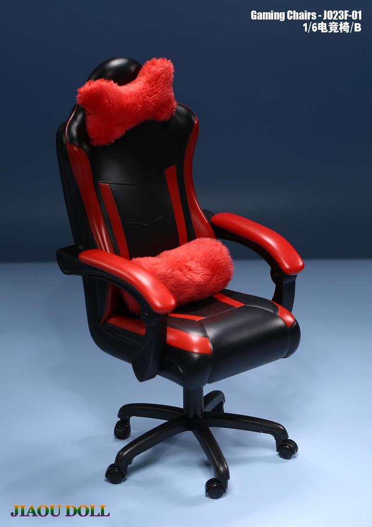 [TOYBARJAPAN] 16 Scale Action Figure Accessory  JOA JO23F-01 Premium Leather-Style eSports Office Chair (Figure not included) (Red B)