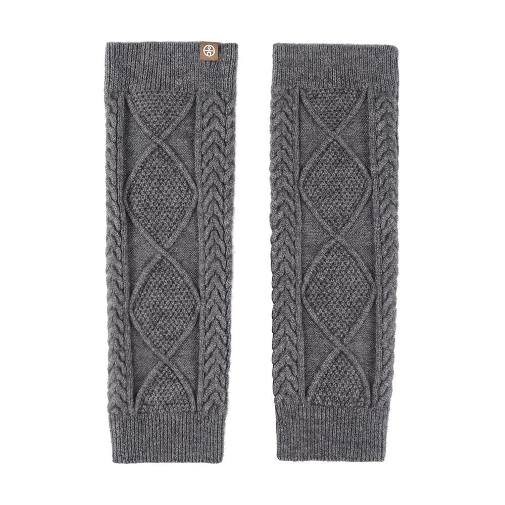 

Women s Solid Color Argyle Cable Knit Knee-High Leg Warmers - Thickened for Autumn and Winter One Size