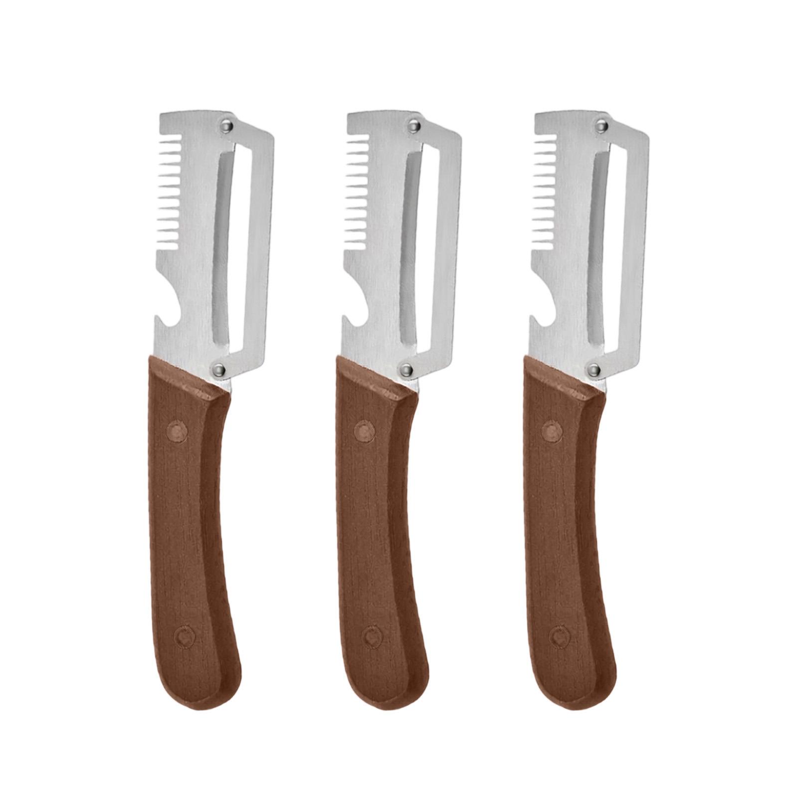3 Piece Vegetable Peeler Set with Plastic Handle and Stainless Steel Blade for Kitchen Use Multi Functional Peeling Tool