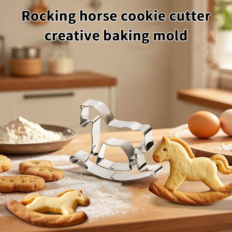 Whimsical Horse-Shaped Stainless Steel Cookie Cutter Set (1 Piece), A Diy Baking Mold, A Cute Animal Cookie Making Set