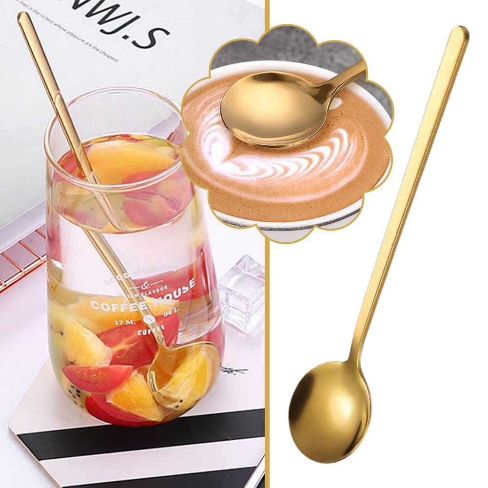 Gold Stainless Steel Spoon For Coffee Set Teaspoon Cute Ice Cream Dessert Cake Spoon Kitchen Accessories Tableware