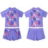 Dětské Dívčí Tričko Tankini Set s květinovým potiskem Rash Guard s plavkami Krátké kalhoty Plavky Plavky