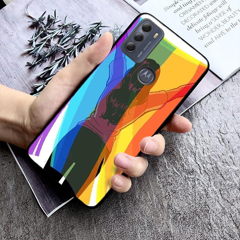 Schwule LGBT Regenbogen Handyhülle für Motorola Moto E7 Plus E32 E20 E40 Edge 20 Lite G22 G52 G20 G30 G100 G60 G50 G10 G Pure G Stylus