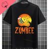 UnisexS Zombie Bee Apocalypse Graphic TShirt with Creepy Undead Horror Design Black Pure Cotton Shortsleeve Tee Outdoor Clothing