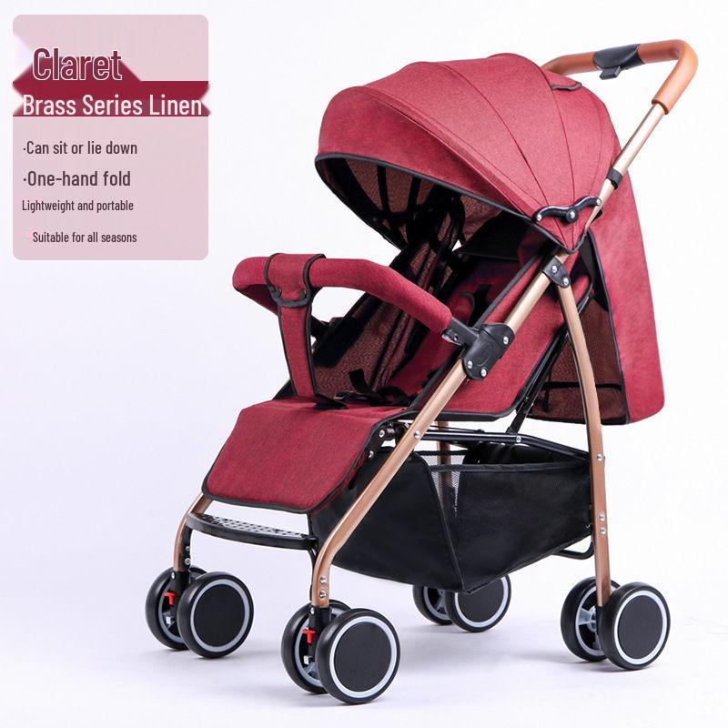 Lightweight Reversible Stroller with Dining Tray - Four-Wheel, Folding, for Infants and Toddlers