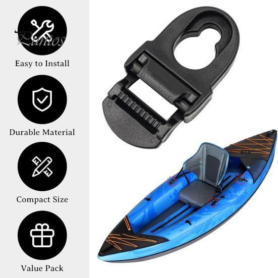 4Pcs Kayak Seat Repair Clips Seat Strap Safety Clips Kayak Accessories Kayak Seat Hooks Latches Replacement Secure Connection Snap-On Buckle