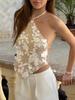 Sequin Backless Halter Top for Summer Beach & Carnival