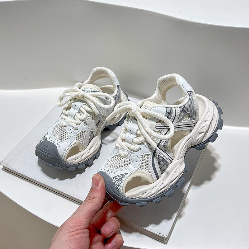 

Boys sandals 2025 summer new children s bag head anti-kick beach shoes Korean version fashion girls sports sandals 26-30 yards, 5 pairs in one hand бежевый