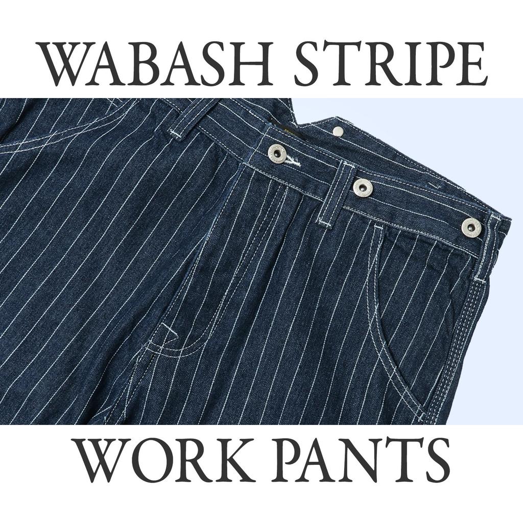 YUMISHE Wabash Stripe Work Vintage Denim Casual Size XL Men's Pants, Style, Bottoms, Navy,