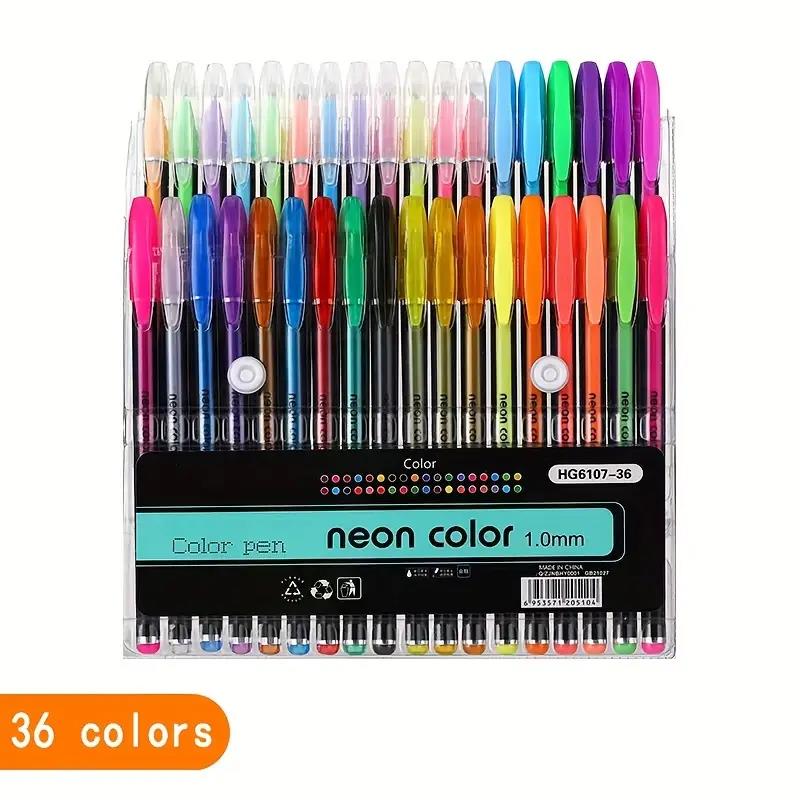 60-Count Vibrant Gel Pens Set - Fine Point Art Markers for Adult Coloring Books, Doodling, Scrapbooking, Writing - Students