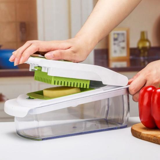 Household Vegetable Vegetable Shredder Multifunctional Potato Slicer Convenient Food Cutter with Collection Box