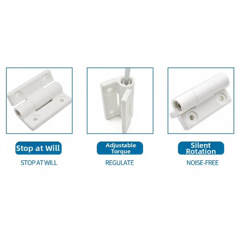 2pcs Hinges DIY Damped Rotary Shaft Adjustable Torque Hinge with Any Stop Positioning for Cabinets Electrical Panels Furniture