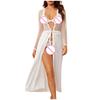 Women's Underwear Ladies Sexy Lace Kimono Robe Mesh Nightdress Set
