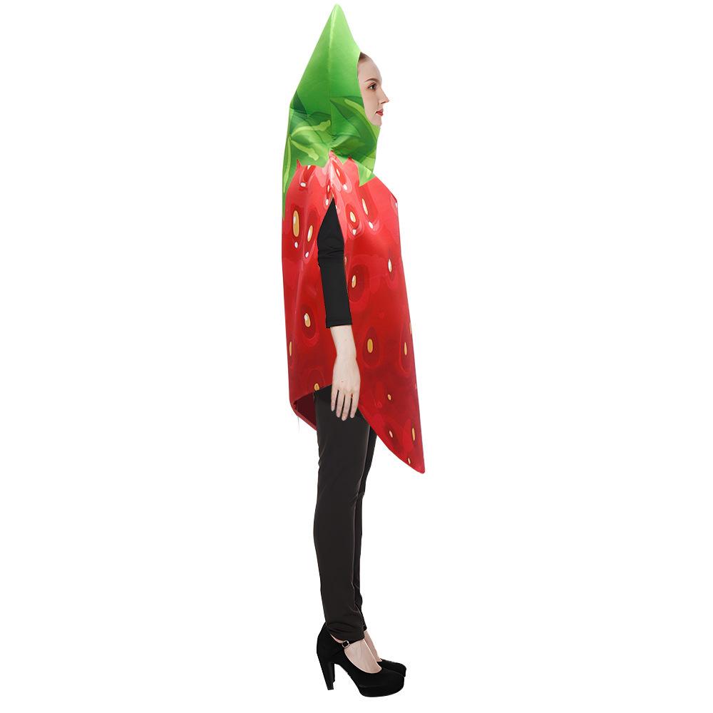 Funny Halloween Strawberry Avocado Fishman Onesie Costume Party Stage Fruit Cosplay Outfit Novelty Adult Unisex