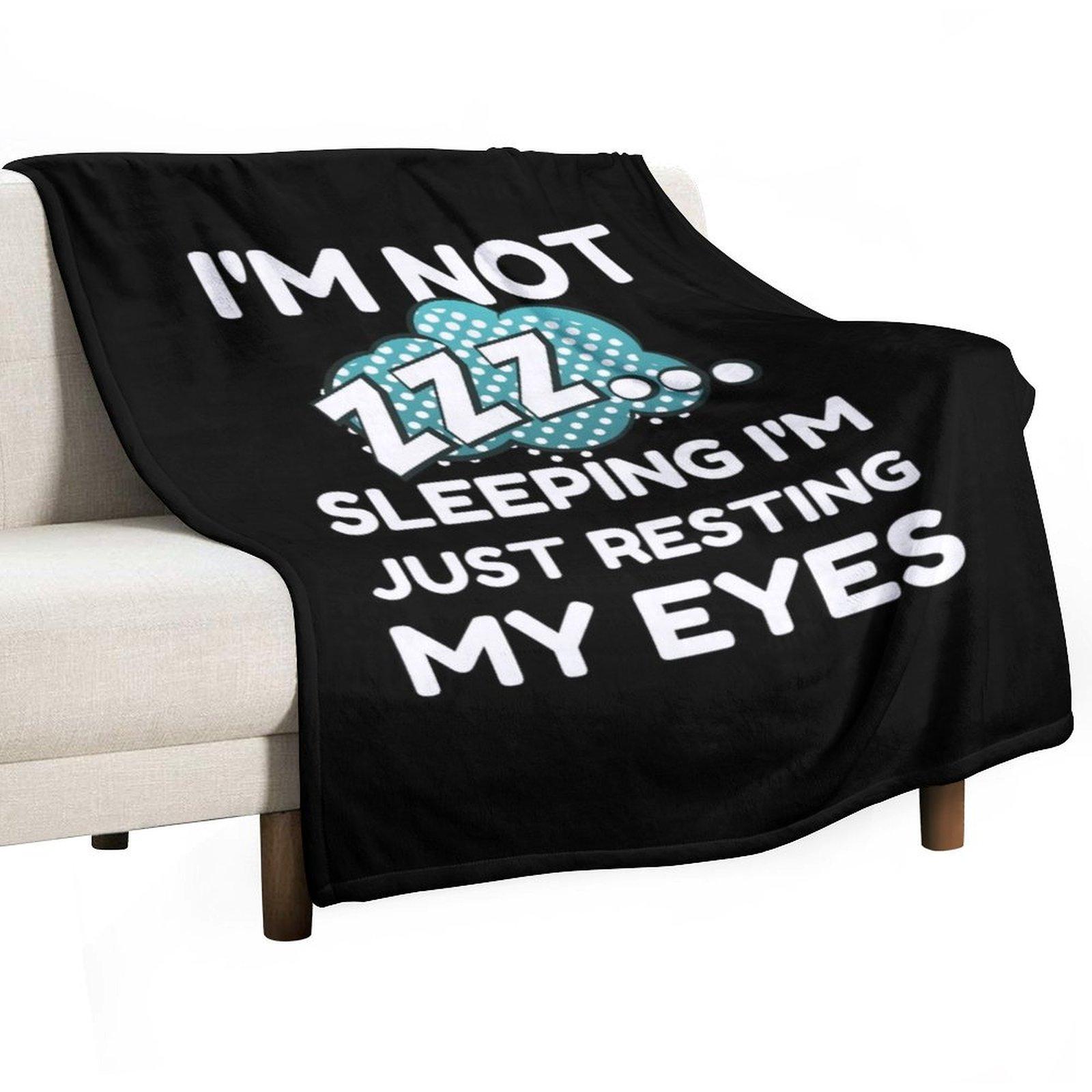 I m not Sleeping I m Just Resting My Eyes Throw Blanket halloween Soft Plaid Retros Loose Blankets 30x40in