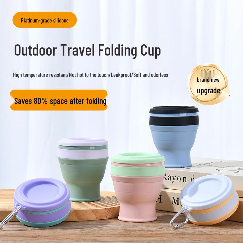 Silicone Foldable Cup with Hook: Versatile Water Cup with Lid
