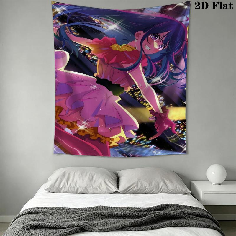 Oshi no K Wall Tapestry Aesthetic Wall Hanging Printed Fabric Blanket Decorative Tapestries for Bedroom Living Room Home Decor