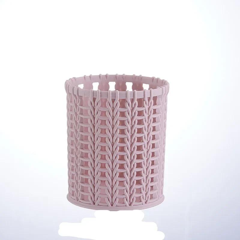 

Портативный держатель для карандашей, пластиковая сетка, квадратный контейнер для ручек и чашек, органайзер для хранения, прочный чехол для школы и офиса, аксессуары розовый