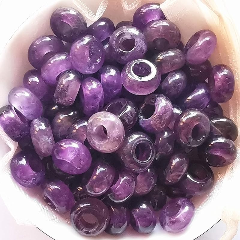 15 Pcs Natural Moonstone Large HoleLoose Stone Rondelle Beads Crystals and Healing Stones,6mm DIY-Jewelry Makings