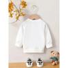 European Sizes One-piece Baby Kid Crewneck Sweatshirt Cute Fox Animal Print Casual Sports Top Suitable For Autumn And Winter