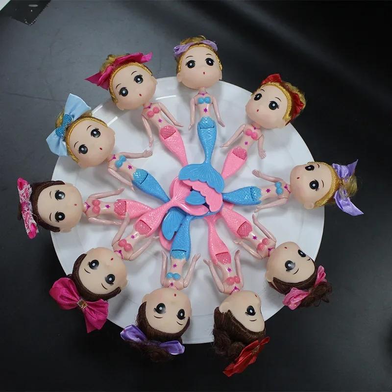 

1PC 16cm Classic Waterproof Mermaid Dolls Mini Princess Fish Doll Bubble Bath Cake Decoration Toys for Children Birthday Gift