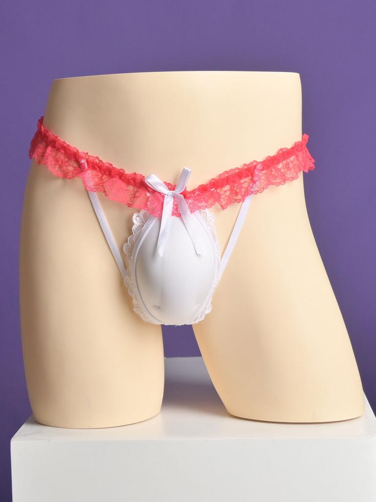 Large Size 3D Bugle Pouch Sissy Panties Japanese Mens T-Back Thong G-String Fake Girl Roleplay Lingerie Crossdresser Nightwear