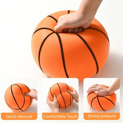 18/21/24cm Palla Rimbalzante Silenziosa Pallacanestro Indoor Silenzioso con Canestro Alta Resilienza Leggero Mini Pallacanestro Regali per Bambini