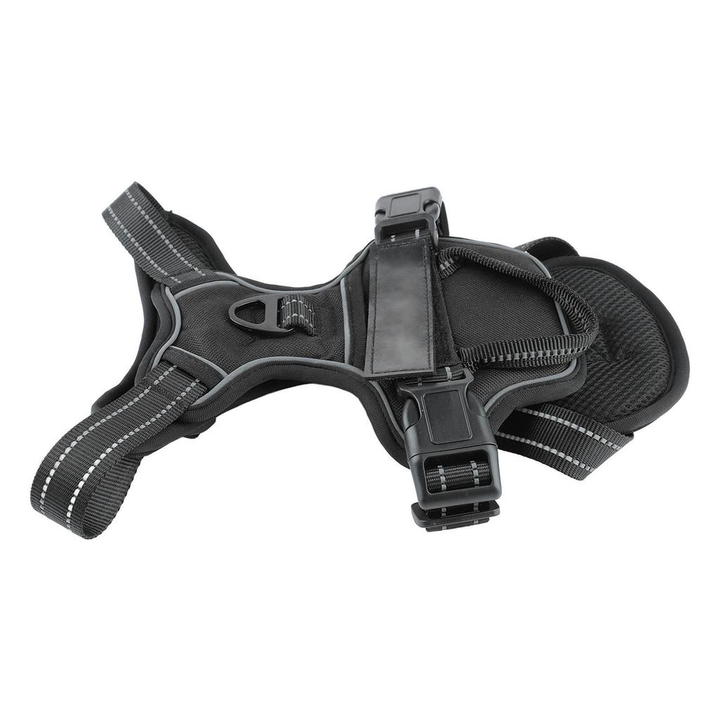 Hundegeschirr Doppellagig Verstellbar Atmungsaktives Mesh Reflektierend Ausbruchsicher Haustiergeschirr Weste für Outdoor-Wanderungen